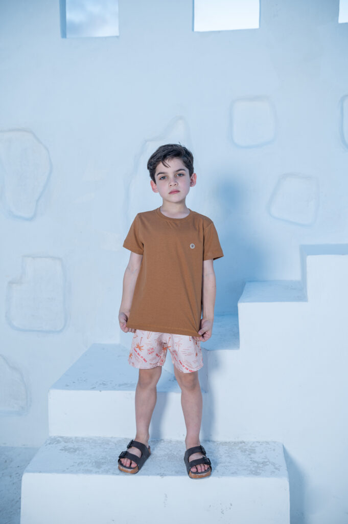 Conjunto Masculino Camisa (BROWN HONEY ) + Short Mauricinho Tactel Premium